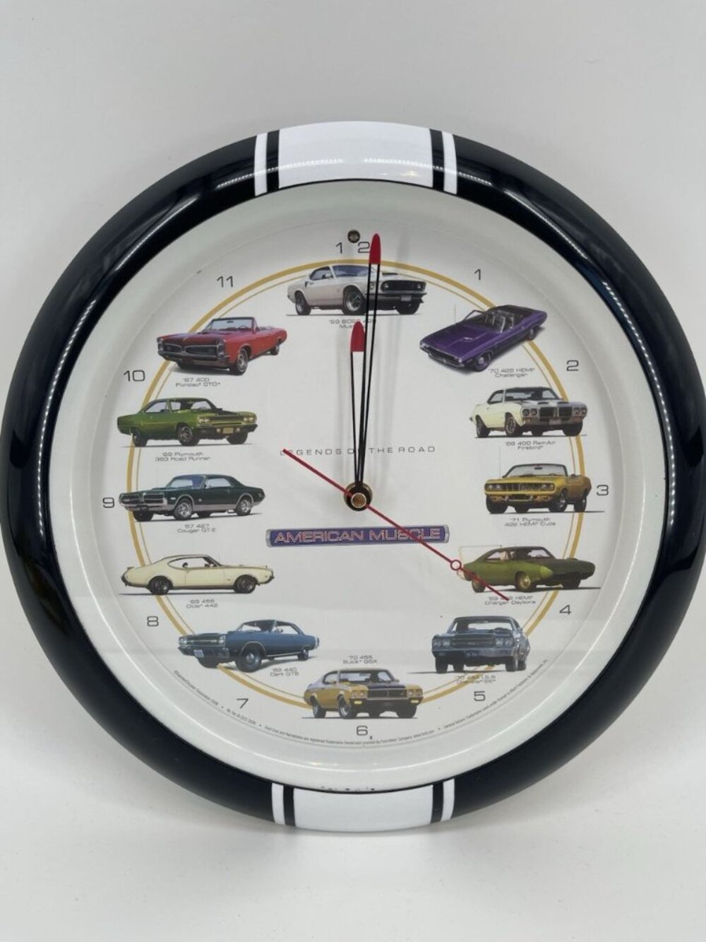 Vintage 2006 American Muscle Legends Of The Road Wall Clock Graphic Man Cave Car